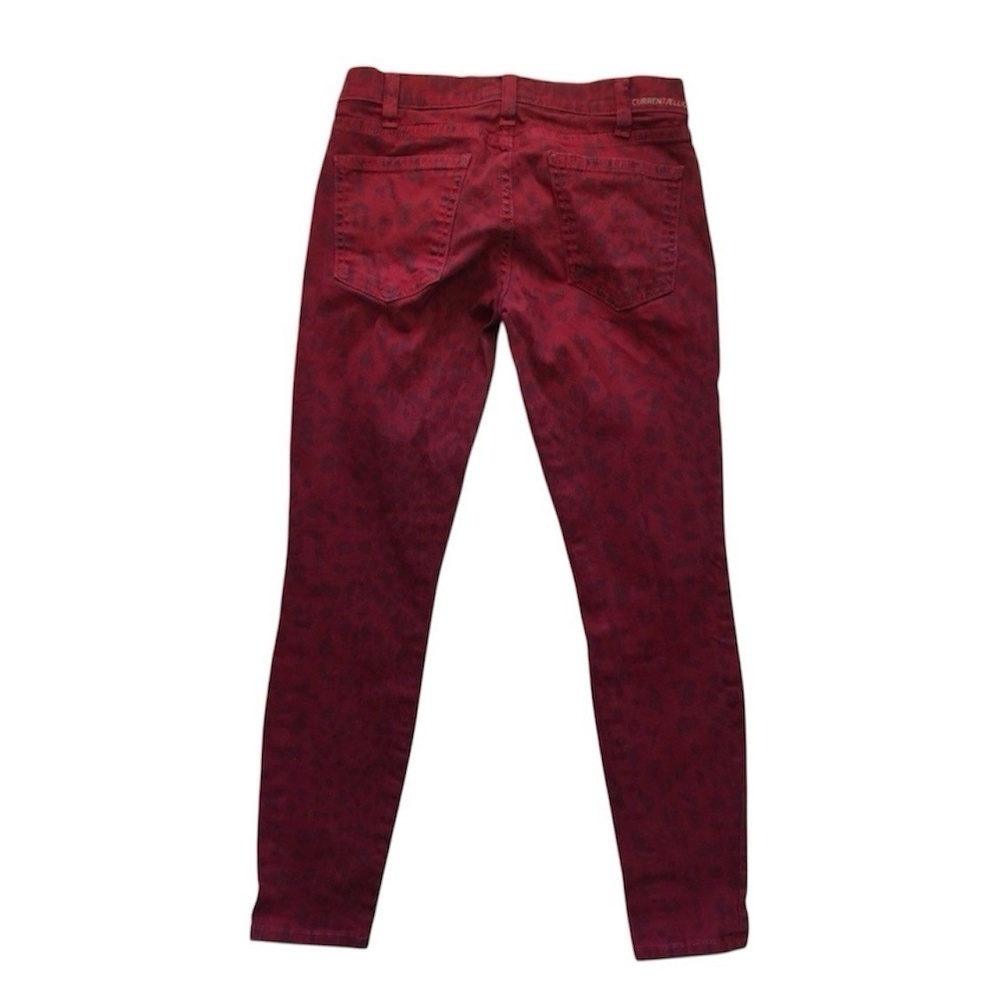 Current Elliot Skinny Jeans The Stiletto Womens 30 Leopard Print Blood Red